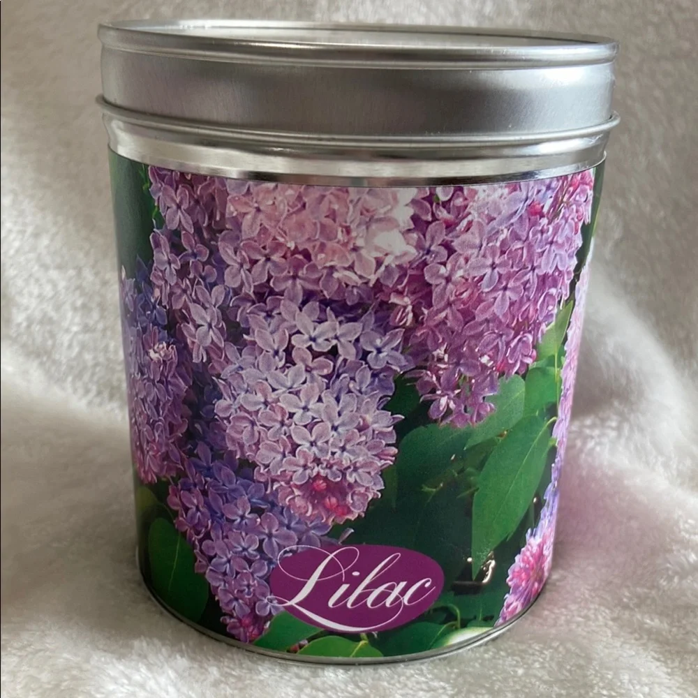 Lilac Bush Scented Candle - White & Purple - Never Used